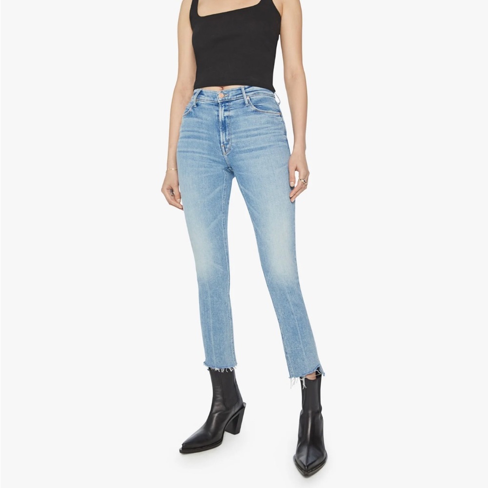 NWT MOTHER JEANS THE MID RISE DAZZLER ANKLE STEP FRAY